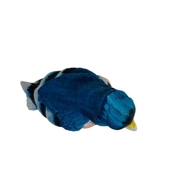 Blue Jay Figurine On Tree Stump VTG Hand Painted Porcelain Decorative Home Decor - Picture 8 of 14